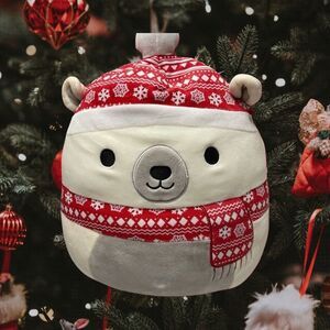 NWT 2021 Brooke The Winter Bear Squishmallow With Holiday Beanie Plush 8”